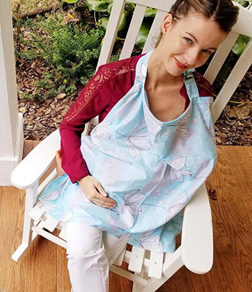 Bebe au Lait Nursing Cover, Apron, Shawl, Privacy Covers for Breast Feeding  & Pumping, Breastfeeding Cover for Mom, Soft, & Breathable Muslin Cotton