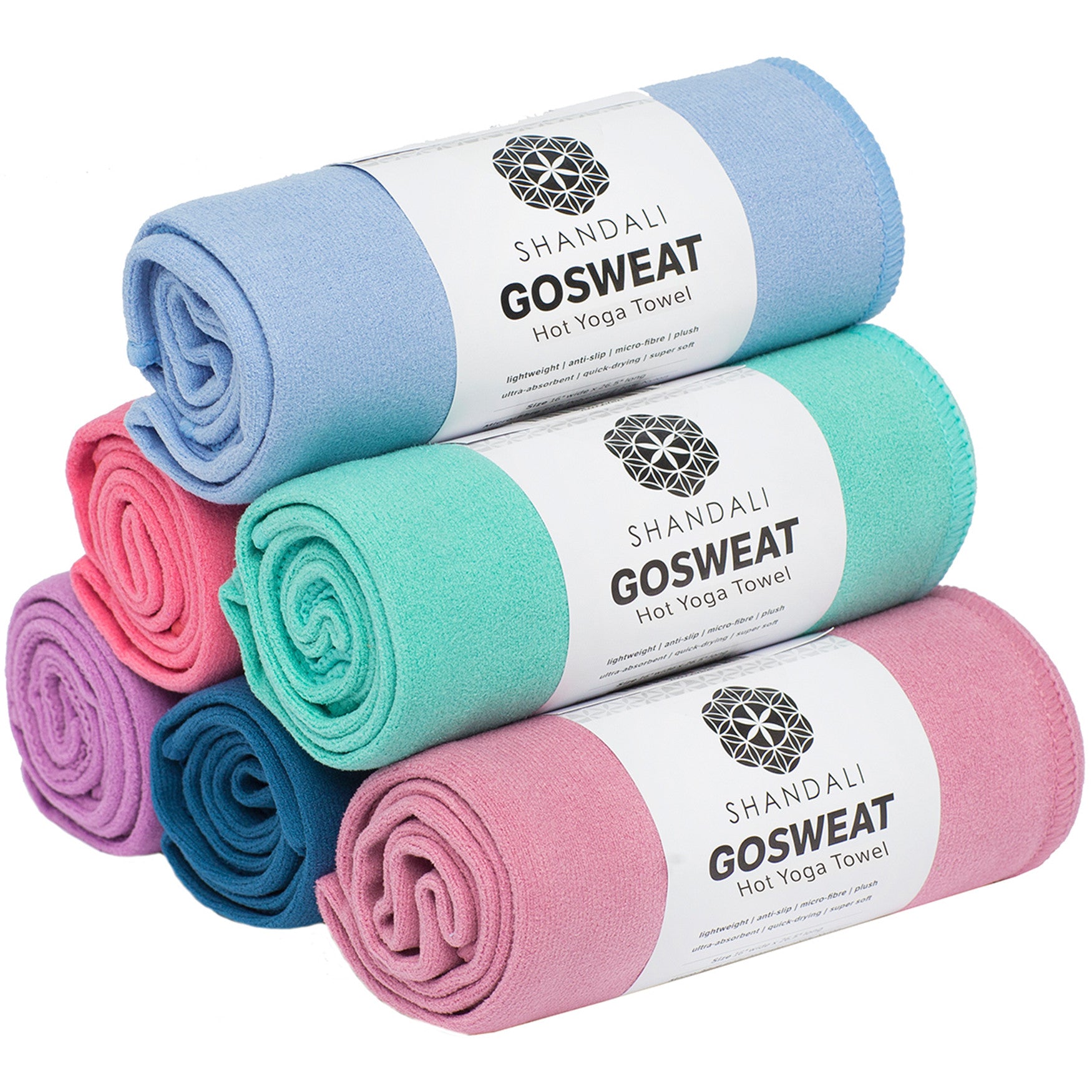 Shandali Gosweat Hot Yoga Towel in Teal Super Absorbent 100 Microfiber Suede Bikram Yoga Towel Blue